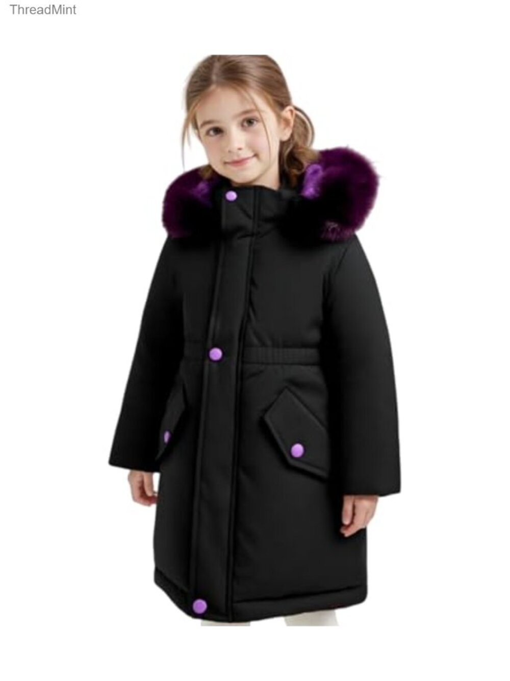 Girls Heavyweight Padded Puffer Jacket Winter Warm Waterproof